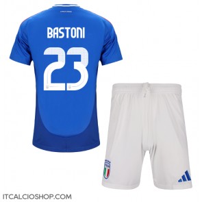 Italia Alessandro Bastoni #23 Prima Maglia Bambino Europei 2024 Manica Corta (+ Pantaloni corti)